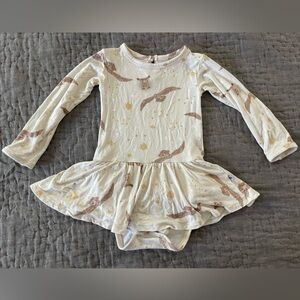 Bums & Roses Harry Potter Hedwig’s Flight Ruffle Dress Long Sleeve 18-24 Months